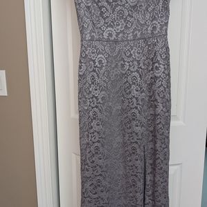 Gray Strapless Dress with Elegant Design